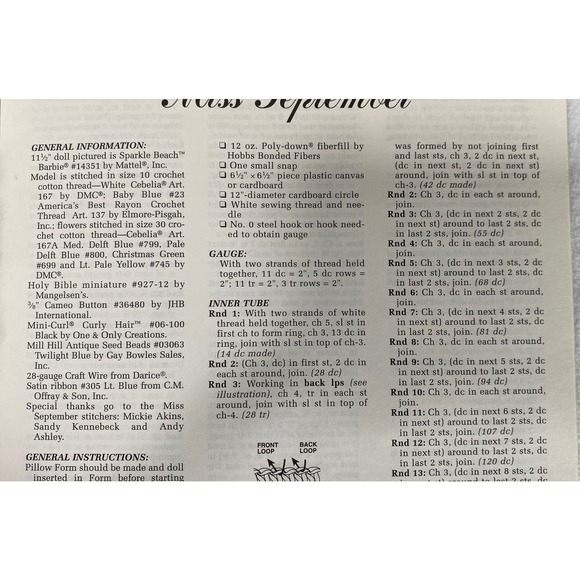 The Bridal Belle Collection Miss September Crochet Pattern - Picture 4 of 4